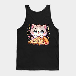 Cute kawaii with Pizza, Funny Pizza lover Tank Top